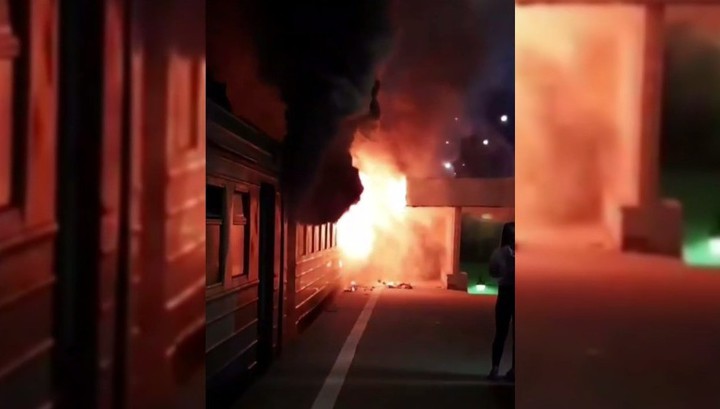 Серьезный пожар произошел в следовавшей в Москву электричке