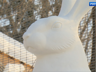 Павильон “Кролиководство” на ВДНХ вновь украсят скульптуры белоснежных кроликов