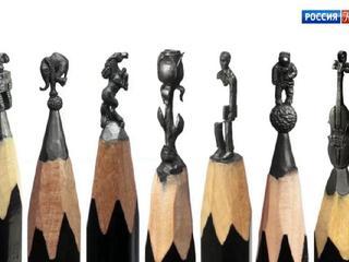Художник Салават Фидаи создает миниатюры на кончиках карандашей
