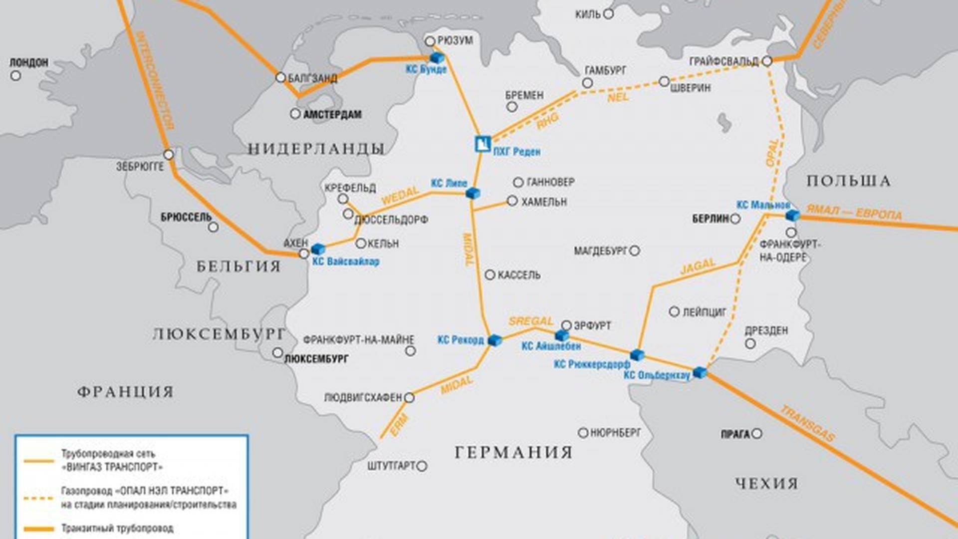 Карта нефтепроводов европы