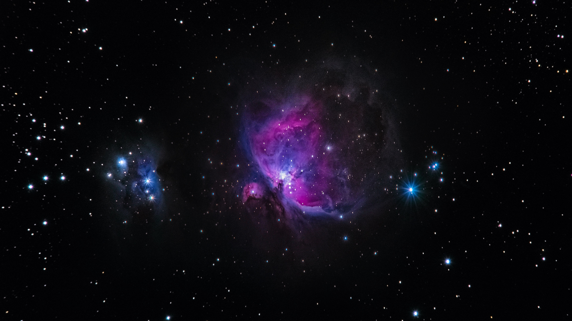 Туманность Ориона в телескоп