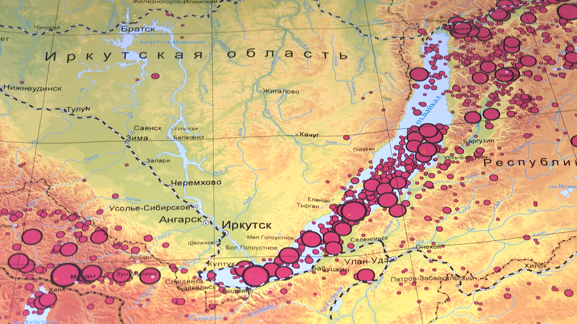 Карта землетрясений иркутской области