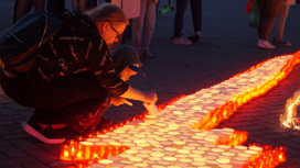 В кировском парке выложили изображение "Катюши" из свечей