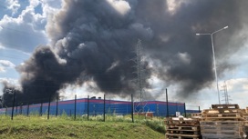 Пожарный поезд привлекли для тушения пожара на складе Ozon