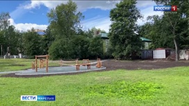 В Губернаторском саду Петрозаводска завершается благоустройство новой детской площадки