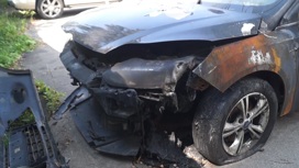 Взрыв в автомобиле в Мытищах попал на видео