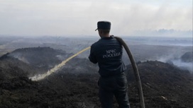 Площадь горящего торфяника в Гусь-Хрустальном районе достигла 4 гектаров