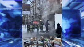 Грузовик с алкогольными напитками сгорел в Новосибирске