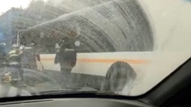 Место столкновения автобуса с фурой в Подмосковье сняли на видео