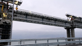 Первый пролет железнодорожной части Крымского моста полностью смонтирован