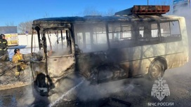 Пассажирский автобус № 189 сгорел в Калининском районе Новосибирска утром 20 марта