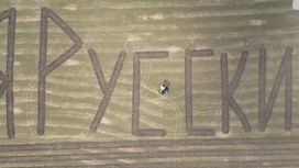 Арзамасские аграрии на колхозном поле сделали огромную надпись: "Я Русский!"