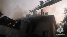 МЧС показало кадры с места крупного пожара в Гусь-Хрустальном