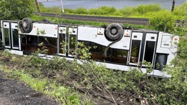 Автобус с пассажирами перевернулся под Мурманском
