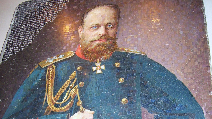  Санкт-Петербург. Портрет императора Александра III в мозаичной мастерской АХ